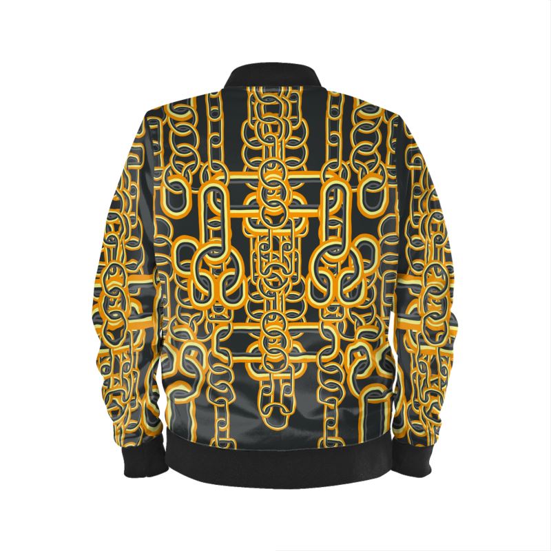 Bomber Jacket in Heart Chain Orange