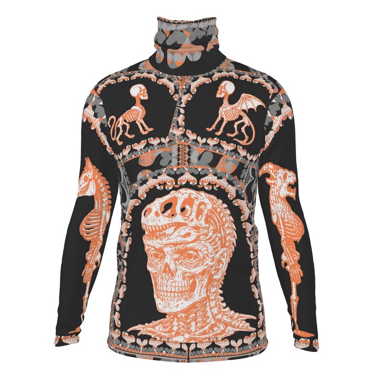Slim Fit Roll Neck in Bona Bones Gray Coral