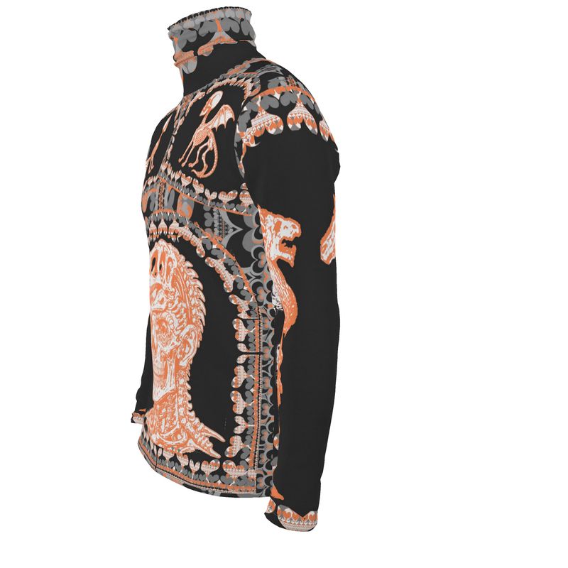 Slim Fit Roll Neck in Bona Bones Gray Coral