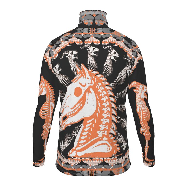 Slim Fit Roll Neck in Bona Bones Gray Coral