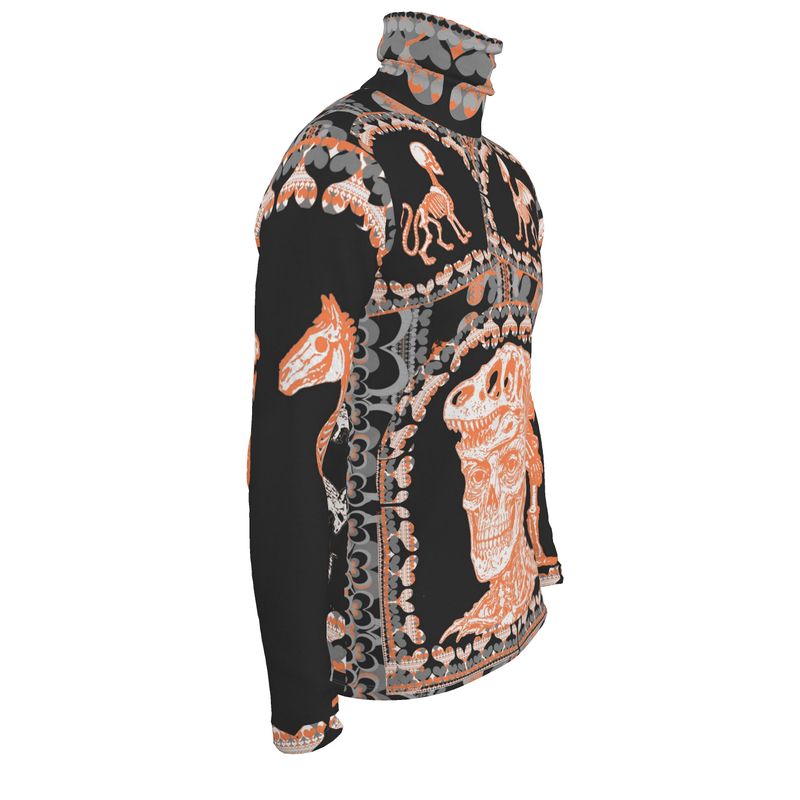 Slim Fit Roll Neck in Bona Bones Gray Coral