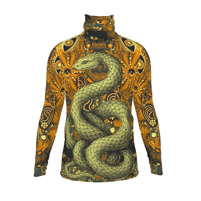 slim fit roll neck in omniscient orange