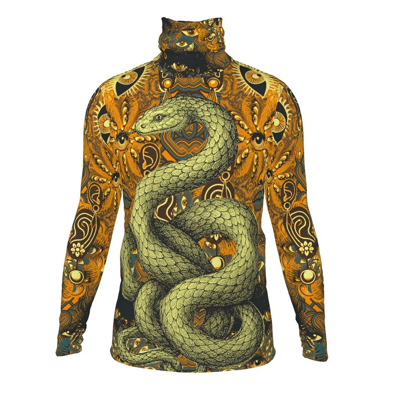 slim fit roll neck in omniscient orange