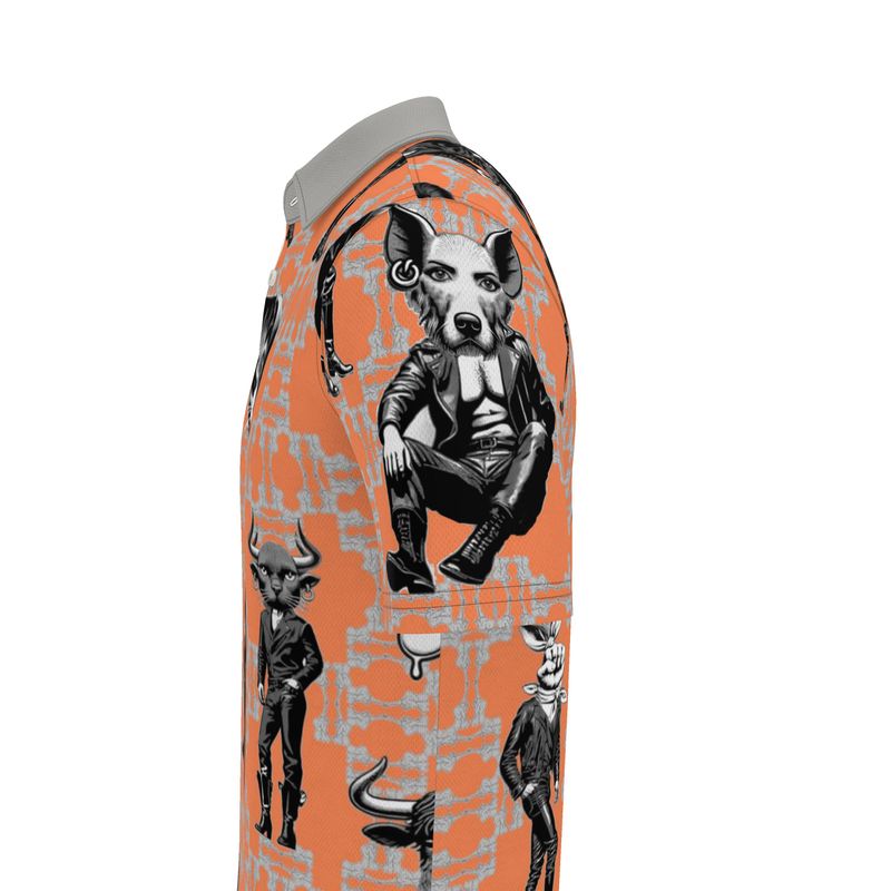 Polo Shirt in Critters Gray Coral
