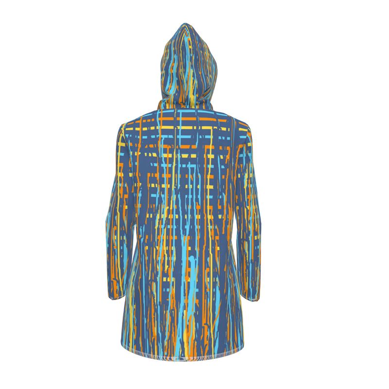 Womens Cut Rain Mac in Dripping Stripe Vivid