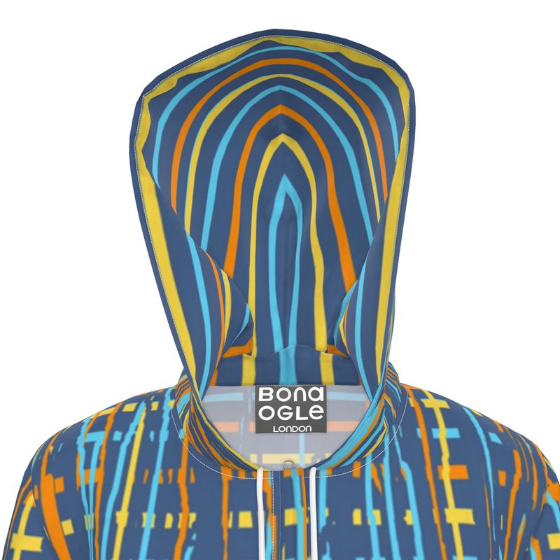 Womens Cut Rain Mac in Dripping Stripe Vivid