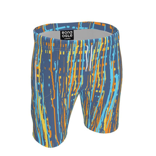 Sweat shorts in drpping stripes vivid