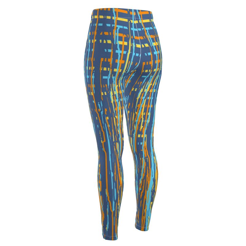 High Waisted Leggings in Dripping stripes Vivid