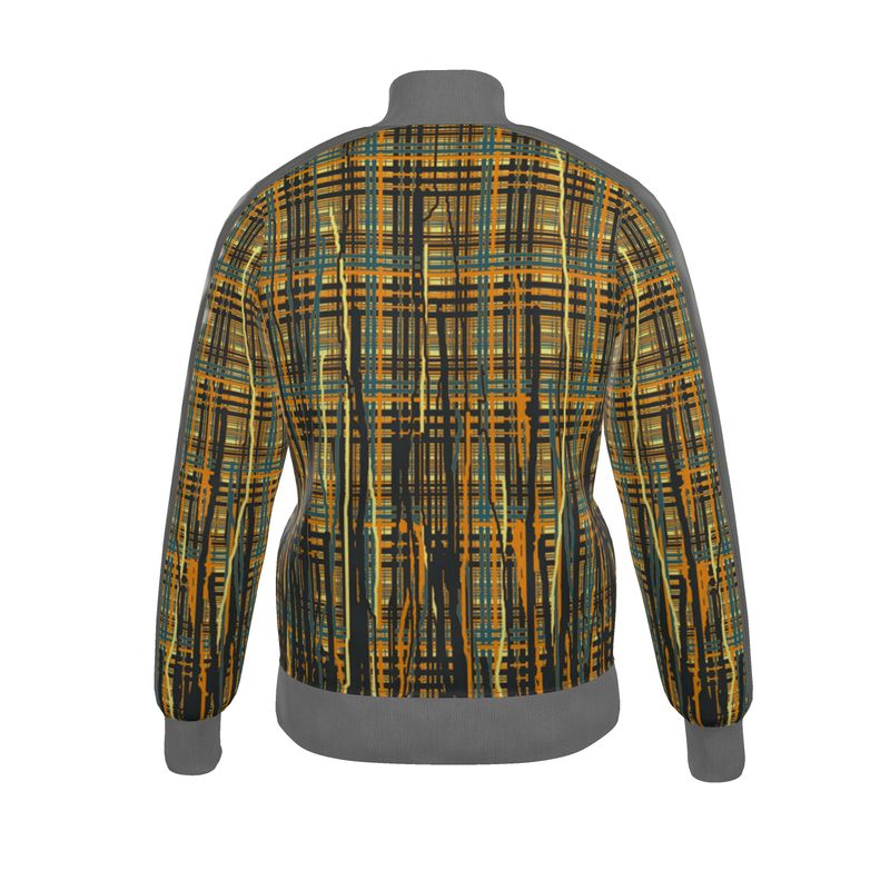 Tracksuit Jacket in Dripping Plaid Orange
