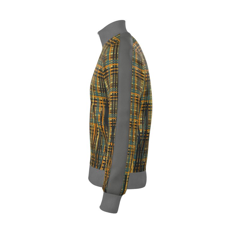 Tracksuit Jacket in Dripping Plaid Orange