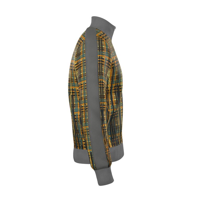 Tracksuit Jacket in Dripping Plaid Orange