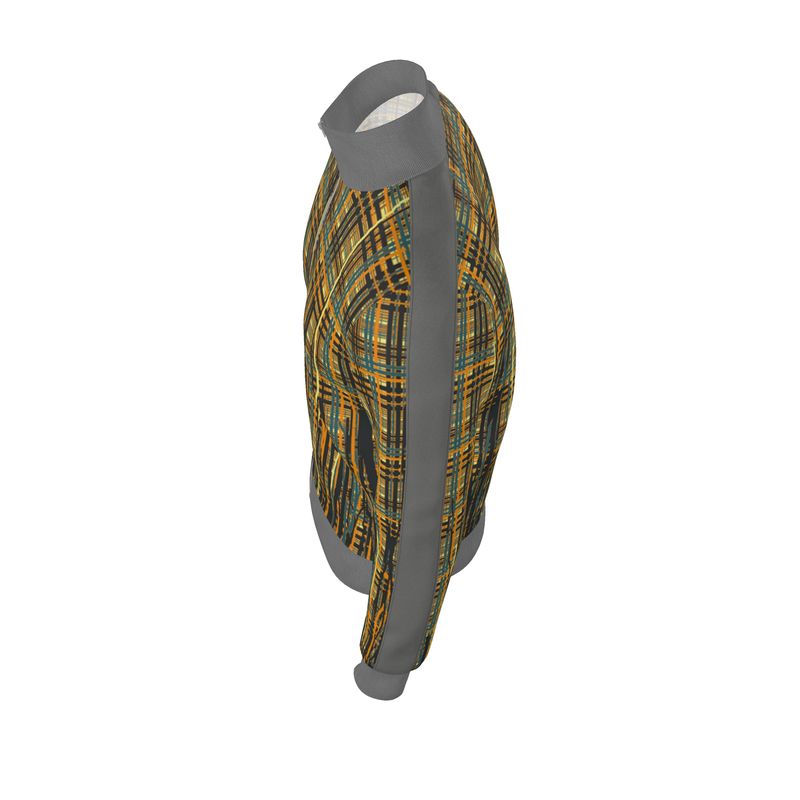Tracksuit Jacket in Dripping Plaid Orange