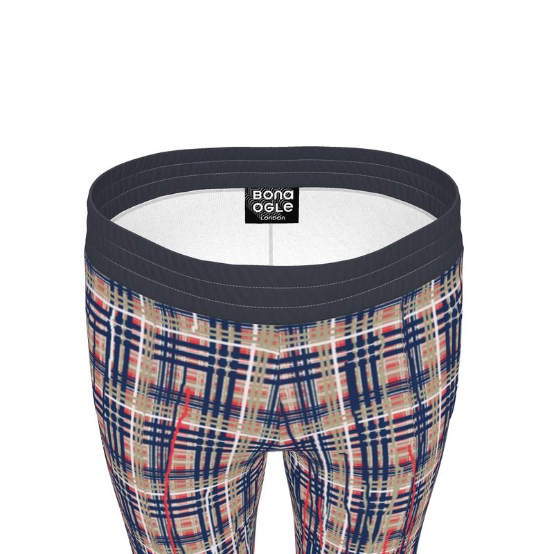 Tracksuit Trousers in Dripping Plaid Blue