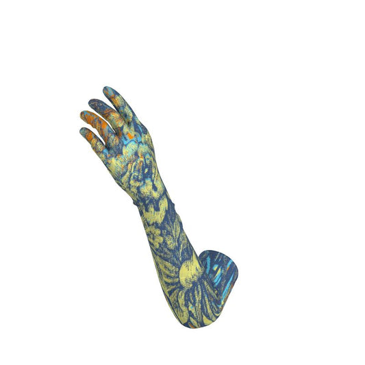 Long Gloves in Dripping Flowers Vivid