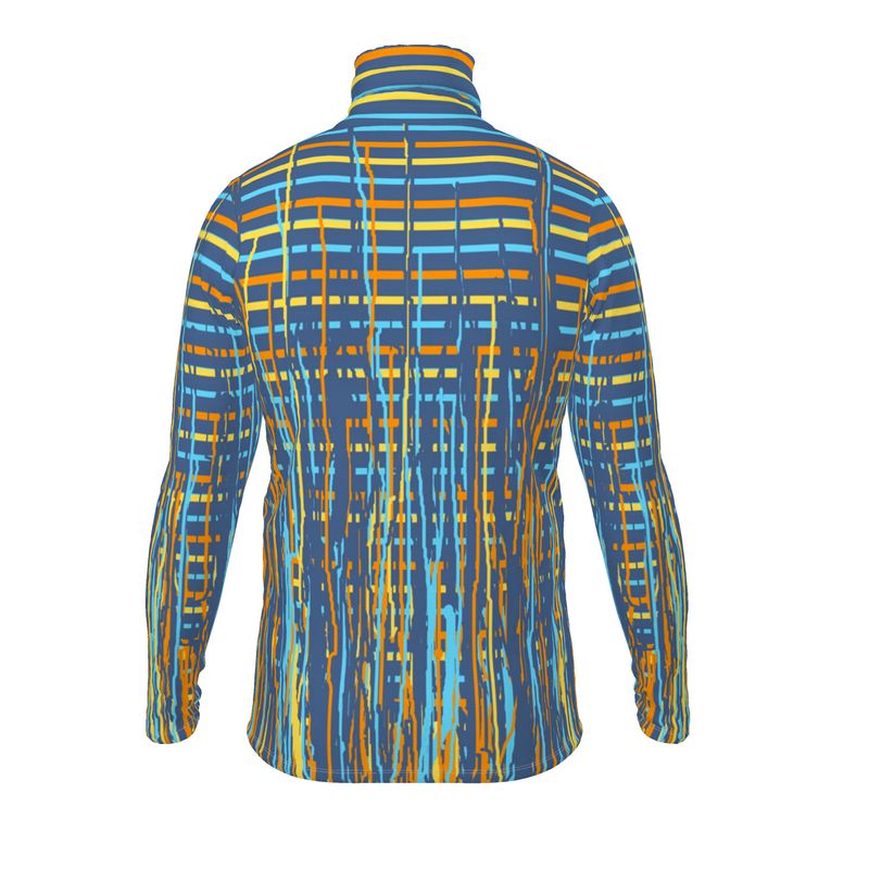 Slin Fit Roll Neck in Dripping  Stripes Vivid