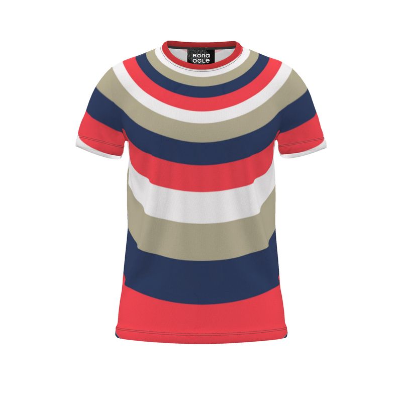 All Over Print T Shirt in Circles  Sports Blue