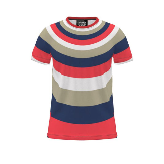 All Over Print T Shirt in Circles  Sports Blue