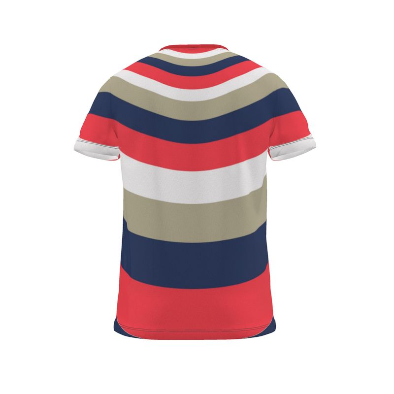 All Over Print T Shirt in Circles  Sports Blue