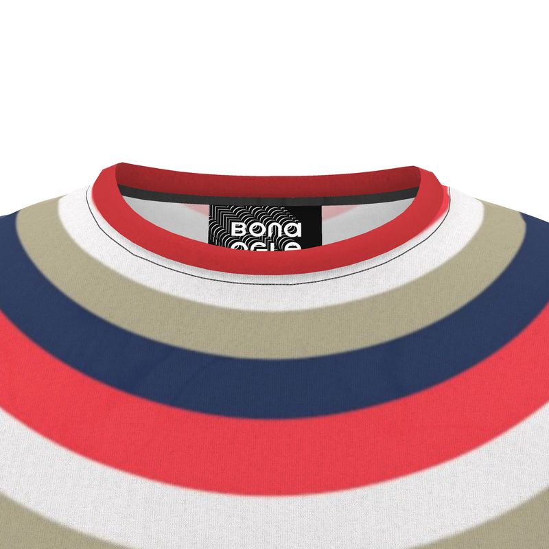 All Over Print T Shirt in Circles  Sports Blue