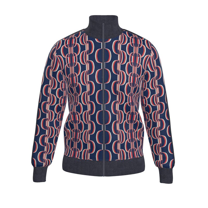 Tracksuit Jacket in Scallops 3d Blue