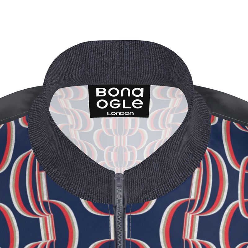 Tracksuit Jacket in Scallops 3d Blue