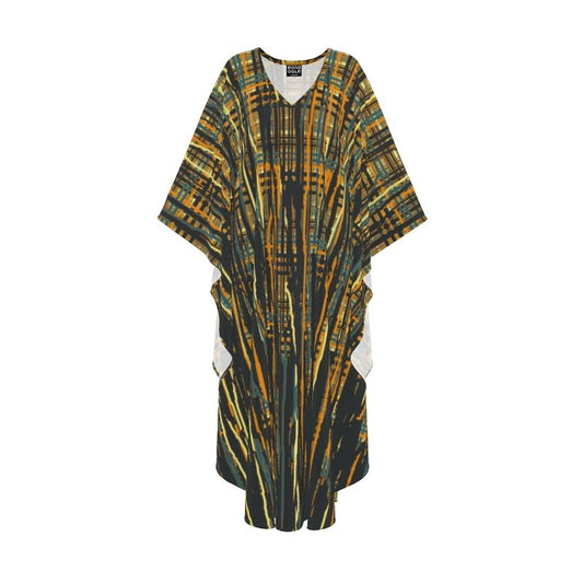 Kaftan in Dripping Plaid Orange