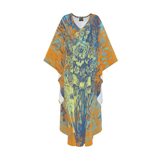 Kaftan in Dripping Flowes vVvid