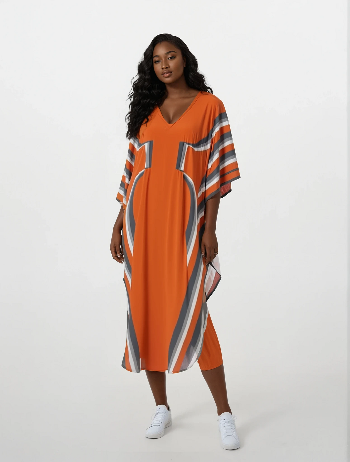 Kaftan in 3D hourglass Gray Coral