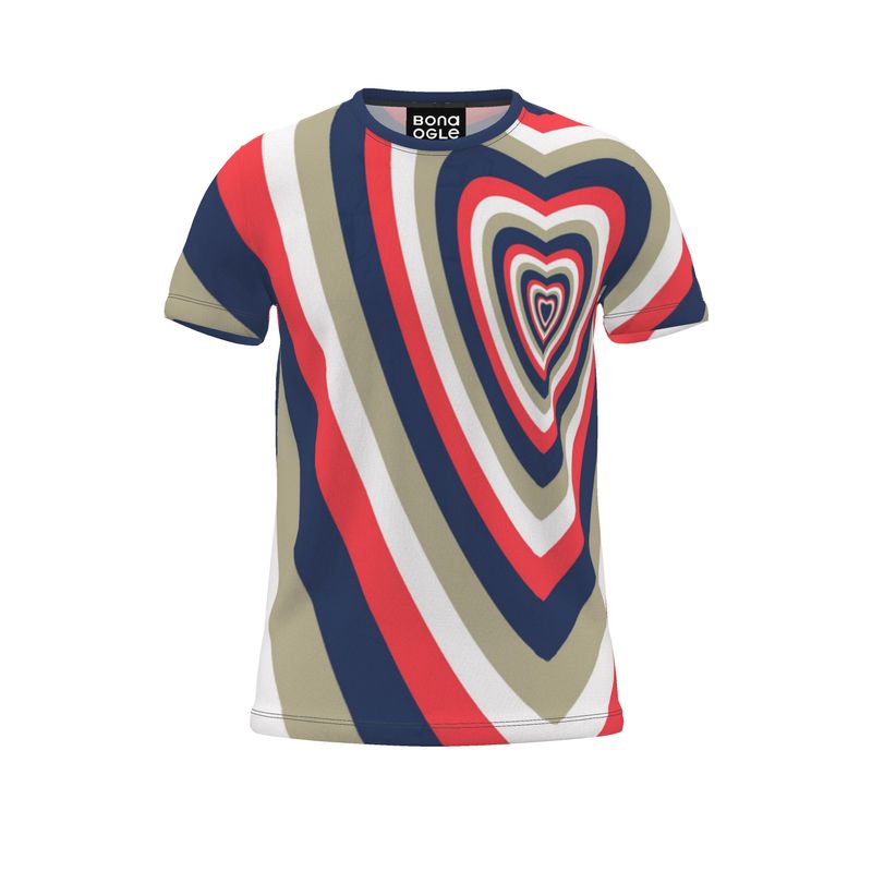 All Over Print T Shirt in Heart Blue