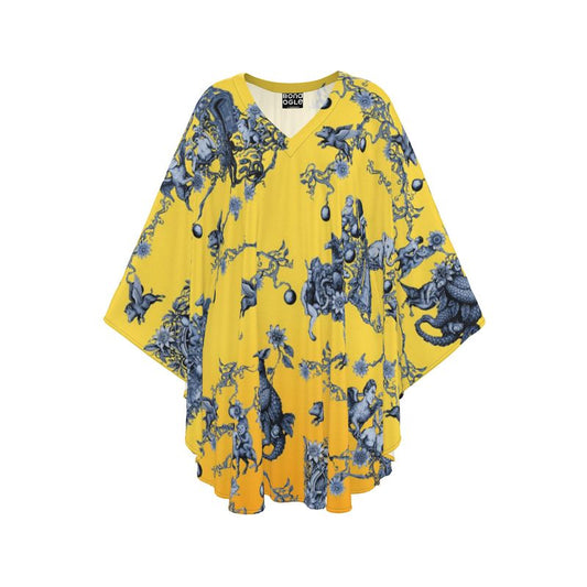Short Kaftan in Toile de Bosch Vivid