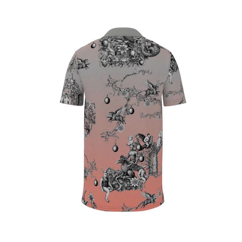 Polo Shirt in Toile de Bosch Gray Coral