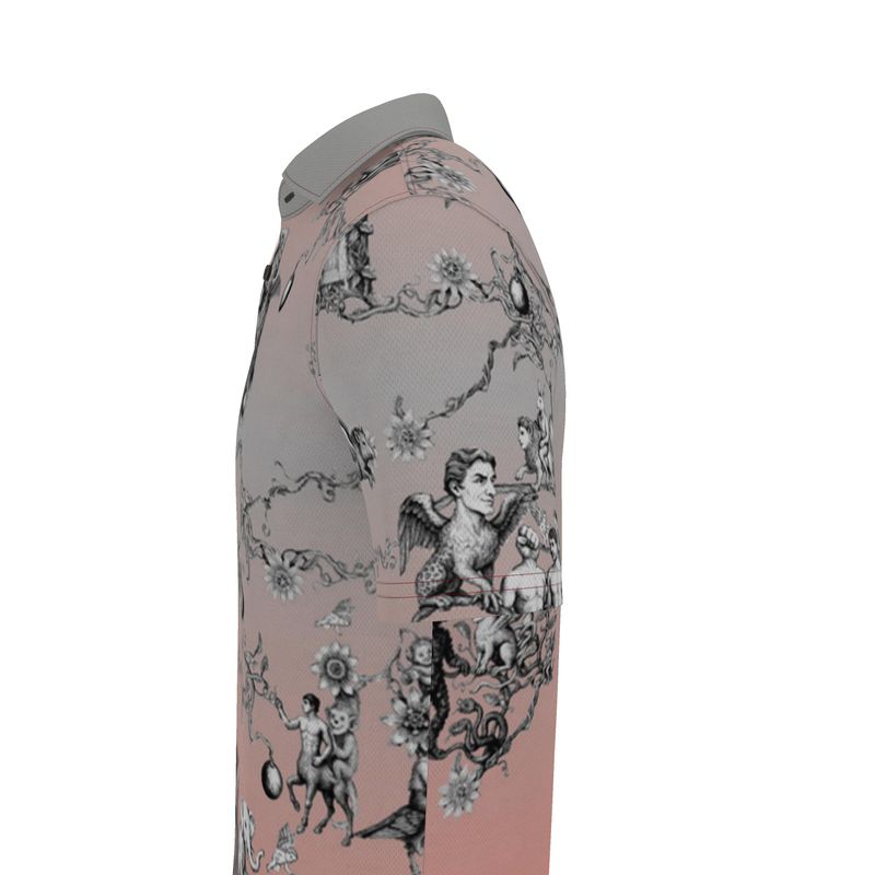 Polo Shirt in Toile de Bosch Gray Coral