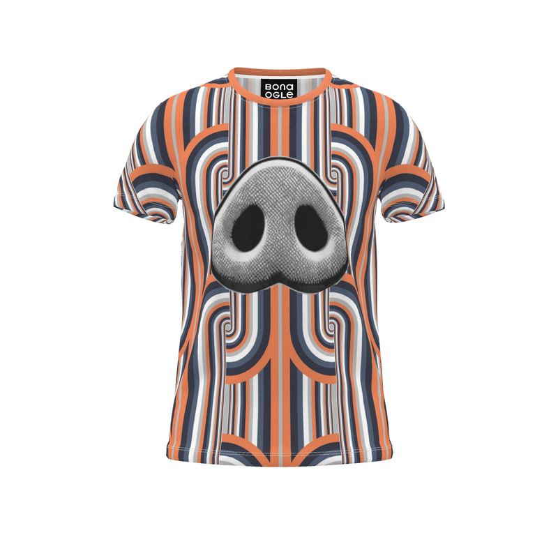 All Over Print T Shirt in Chunky Snout Grey Coral