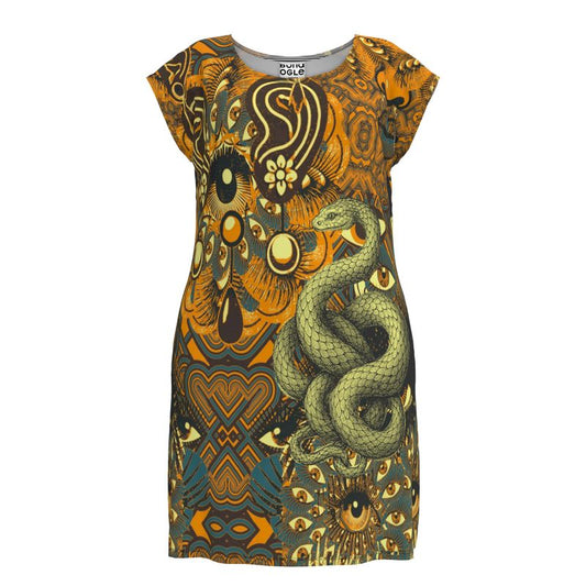 Tunic Tshirt Dress in Omniscient orange