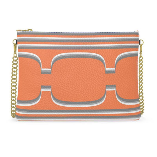 Disco Bag With Chain in  3D Curves Gray Coral