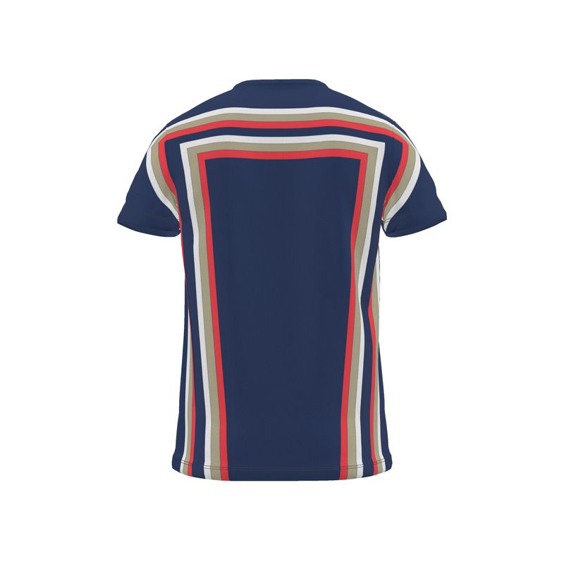 All Over Print T Shirt in 3D Shoulders Blue