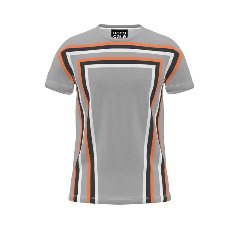 All Over Print T-\Shirt in 3D Shoulders Gray Coral