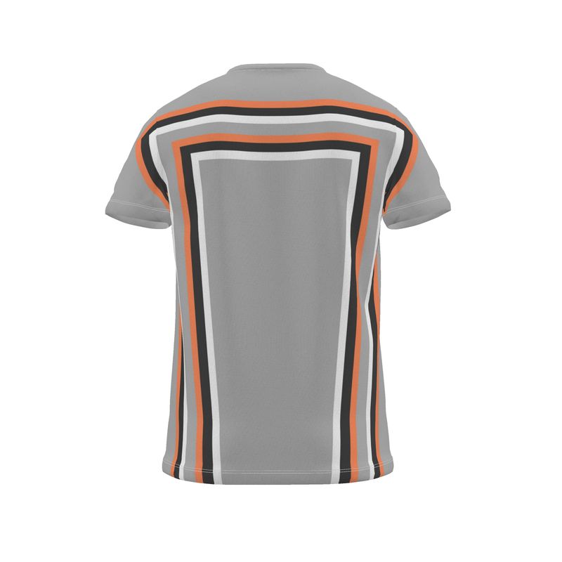 All Over Print T-\Shirt in 3D Shoulders Gray Coral