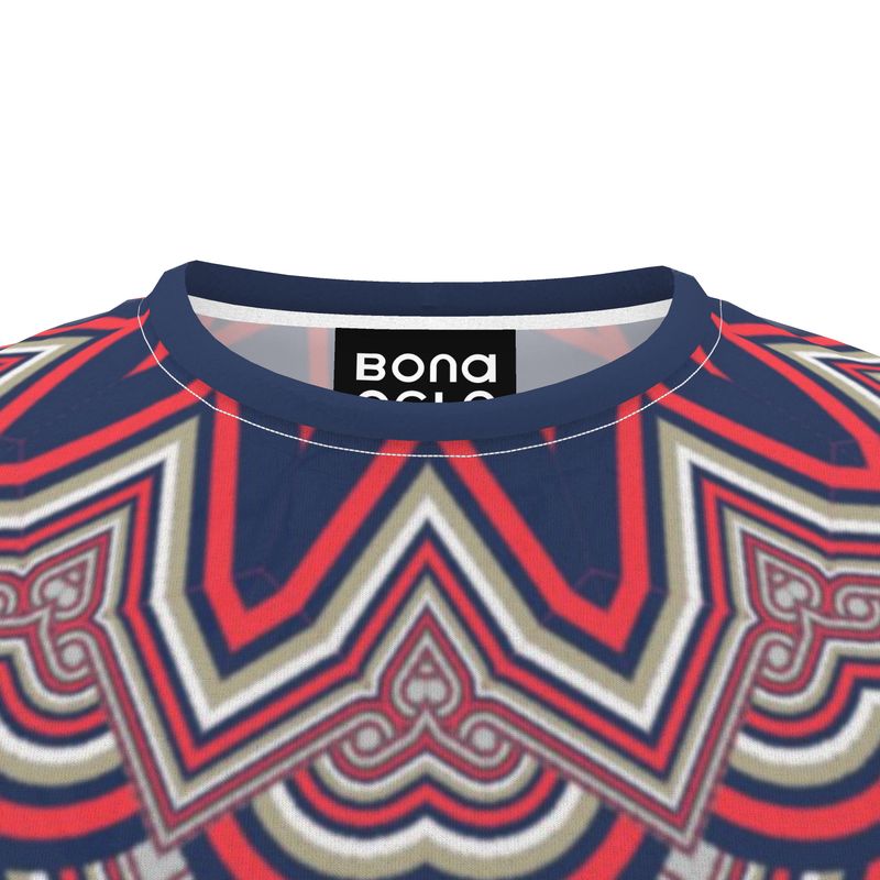 All Over Print T Shirt in Geo Chain Blue
