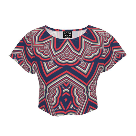Crop  Top in Geo Chain Blue