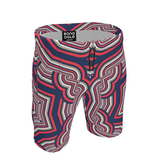 Sweat Shorts in Geo Chains blue
