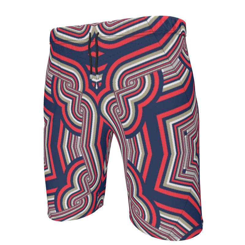 Sweat Shorts in Geo Chains blue