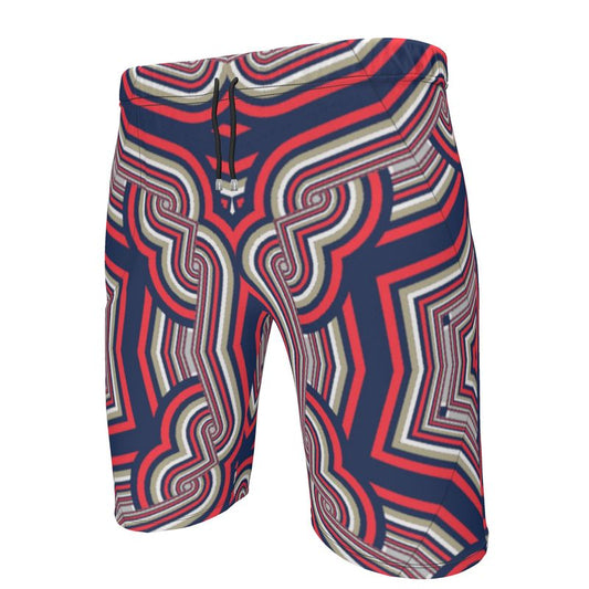 Sweat Shorts in Geo Chains blue
