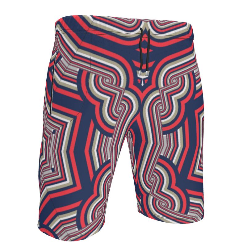 Sweat Shorts in Geo Chains blue