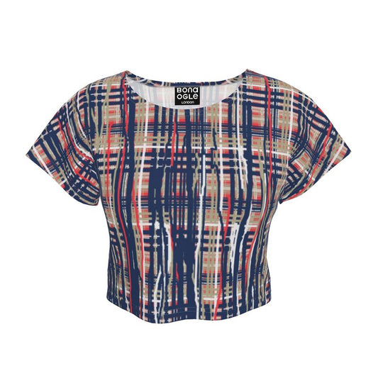 Crop Top in Dripping Plaid Blue