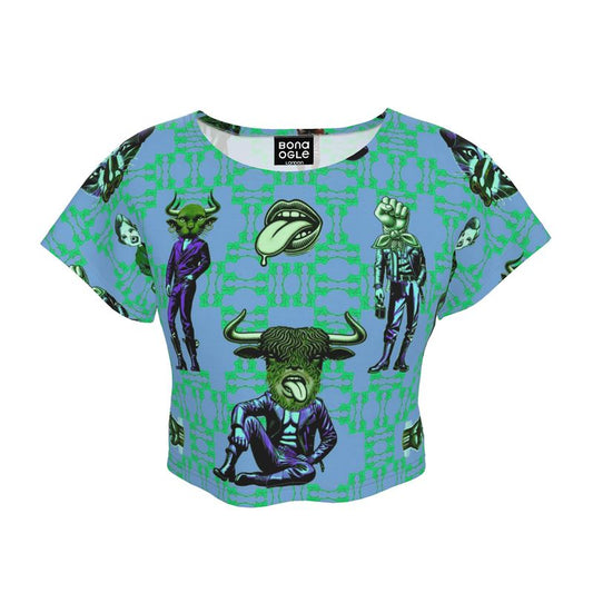 Crop Top In Critters Vivid Sky