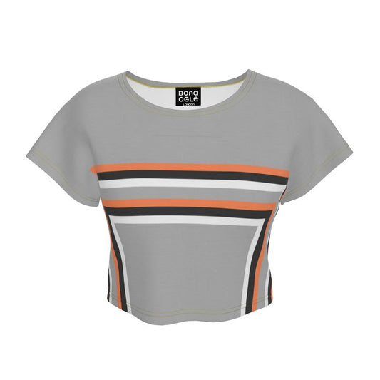 Crop Top in 3D Square Gray Coral