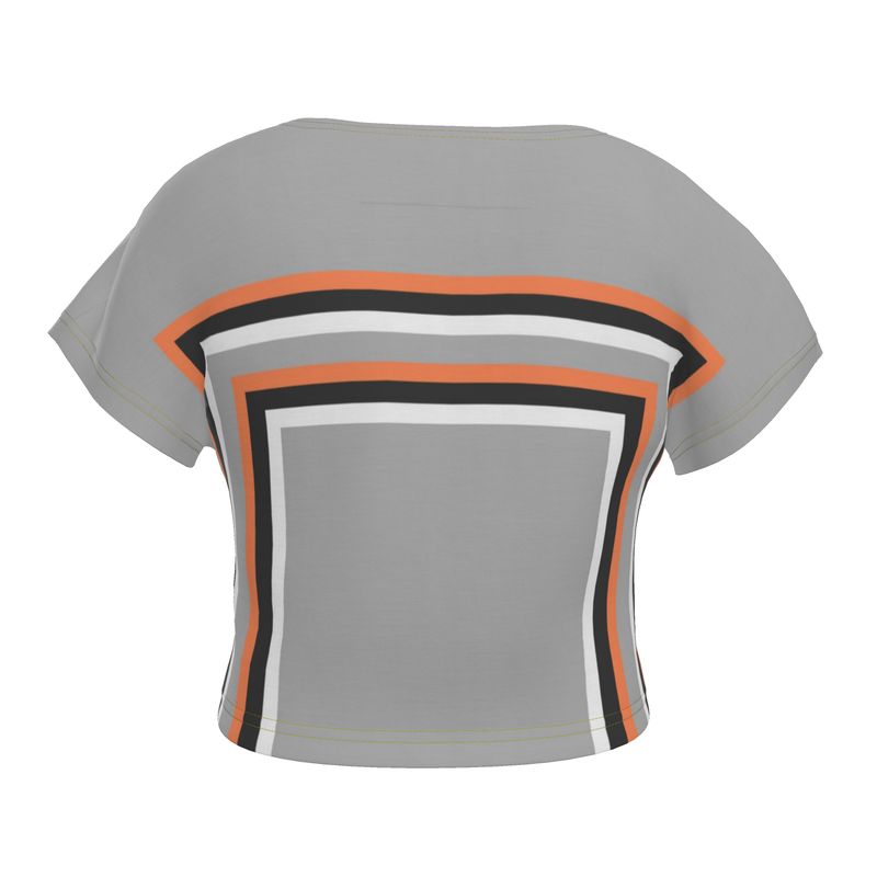 Crop Top in 3D Square Gray Coral