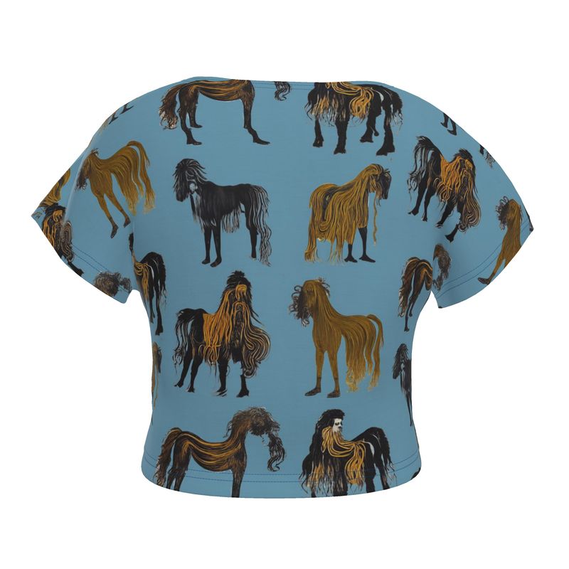 Crop Top in Hairy Horses Air  Force Blu