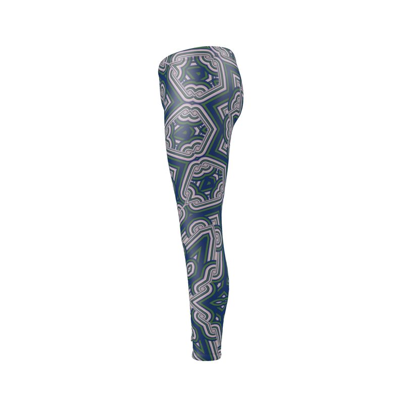 Leggings in Geo Chain Blue